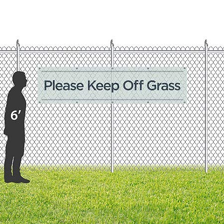 Cgsignlab | אנא הרחק דשא -טורזות בסיסית באנר ויניל רשת חיצונית עמידה לרוח | 8'x2 '